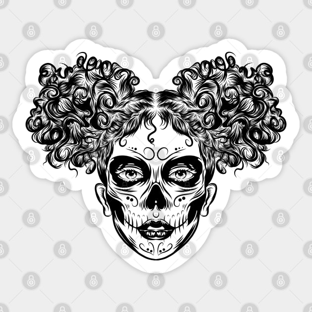 Skull Girl Sticker by machmigo